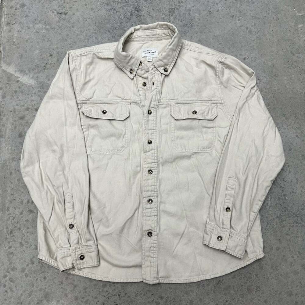 Lucky Brand Beige Utility Button Down Shirt - XL